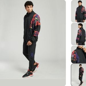 Adidas Men's Festivo 2pc TrackSuit GJ7772 GJ7774 Black Multicolor Sz Small